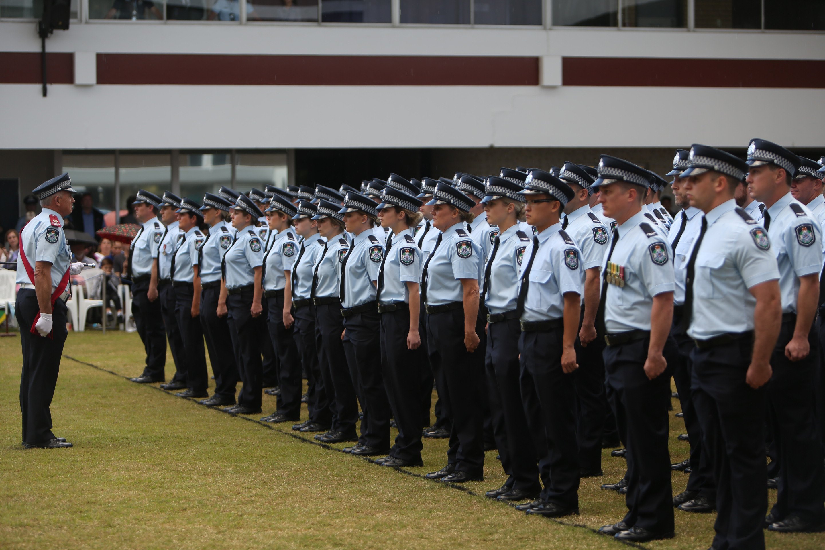 Assembly of graduating police officers at the Oxley campus of the Queensland Police Service Academy