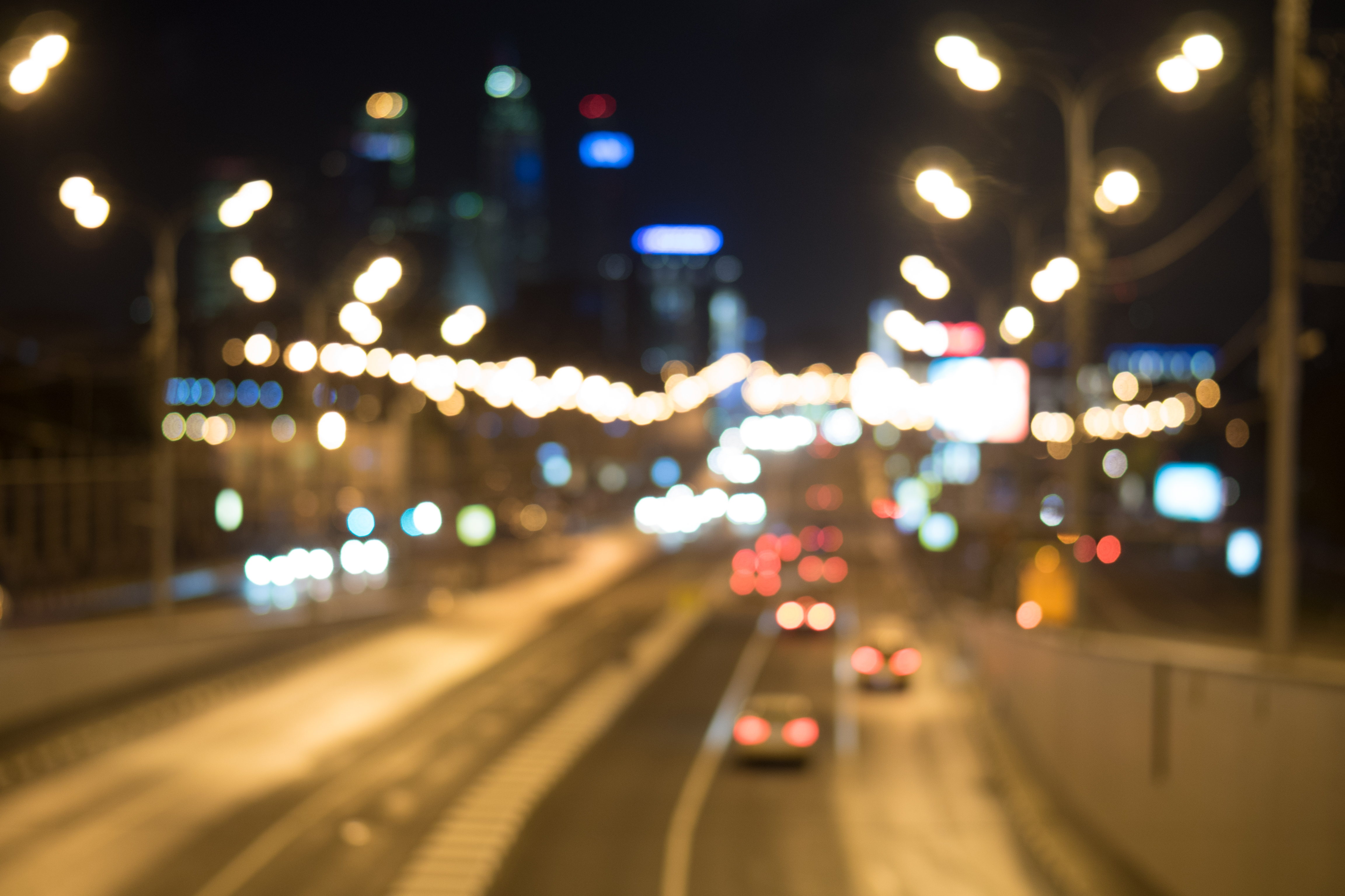 blurred image of city at night
