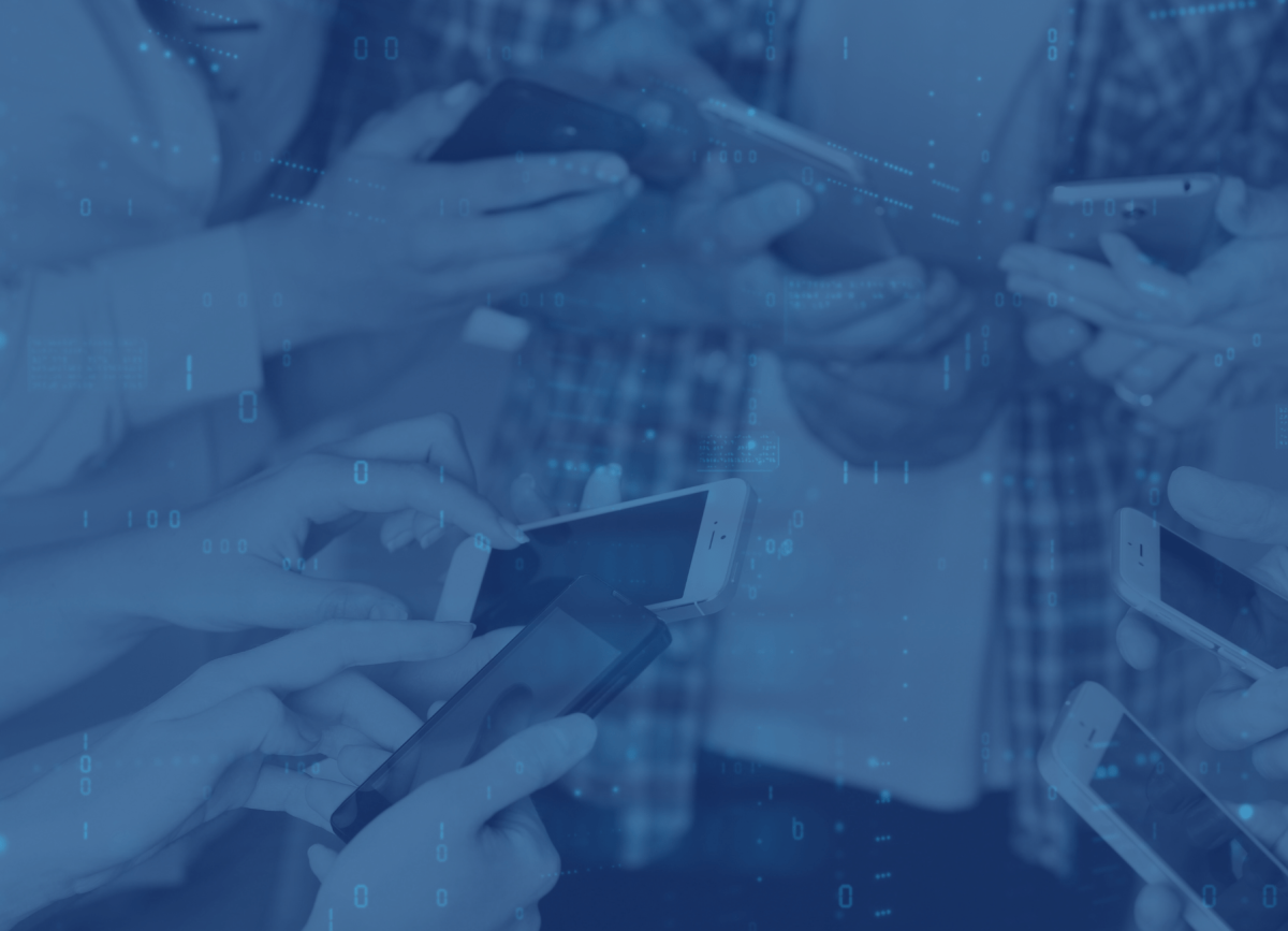 hands holding mobile phones