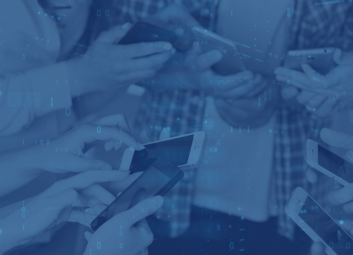 hands holding mobile phones